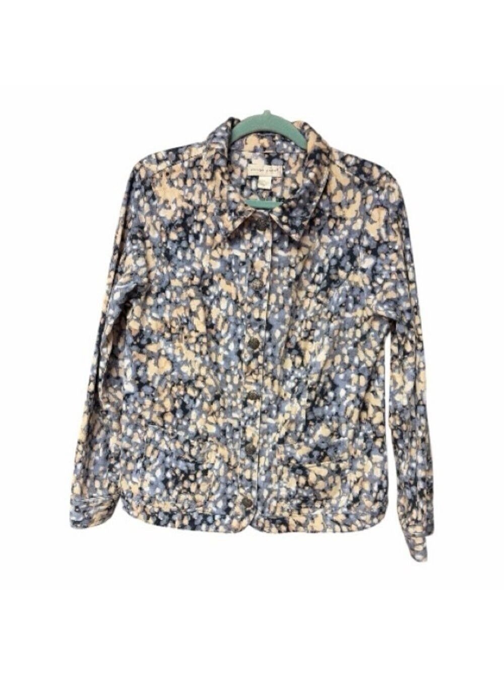 Christopher & Banks Spotted Patterned Button-Up Jacket Size L